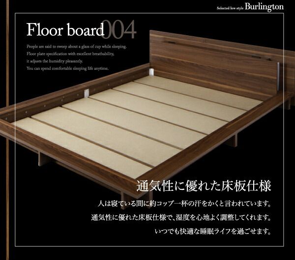 スーパSALE10倍＆4時間限定10％OFF モダンライト・コンセント付きローベッド プレミアムボンネルコイルマットレス付き ダブル 組立設置付