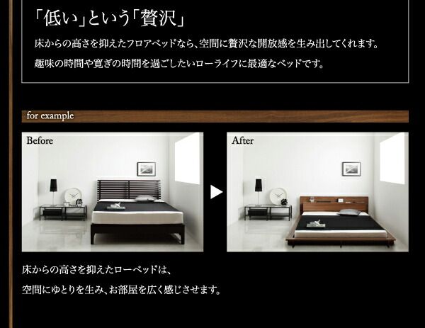 スーパSALE10倍＆4時間限定10％OFF モダンライト・コンセント付きローベッド プレミアムボンネルコイルマットレス付き ダブル 組立設置付