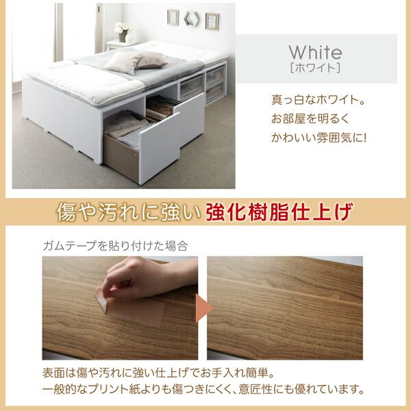 スーパSALE10倍＆4時間限定10％OFF ベッド 収納付きベッド フィッツ マットレス付き 収納 収納付 収納ベッド 大容量 収納ボックス 引き出し 布団 敷き布団 おしゃれ 薄型プレミアムポケットコイルマットレス付 引き出しなし ロータイプ セミダブル 組立設置付