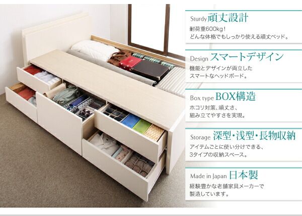 スーパSALE10倍＆4時間限定10％OFF ベッド 収納付きベッド ダブルベッド マットレス付き 収納 収納付 収納ベッド 大容量 収納ボックス 布団 敷き布団 おしゃれ 収納家具 頑丈 組立設置付 薄型スタンダードポケットコイルマットレス付 ダブル