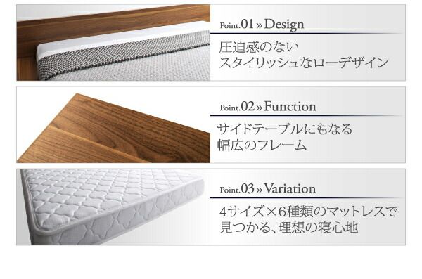 スーパSALE10倍＆4時間限定10％OFF シンプルモダンデザインフロアローステージベッド スタンダードボンネルコイルマットレス付き クイーン(Q×1） 組立設置付