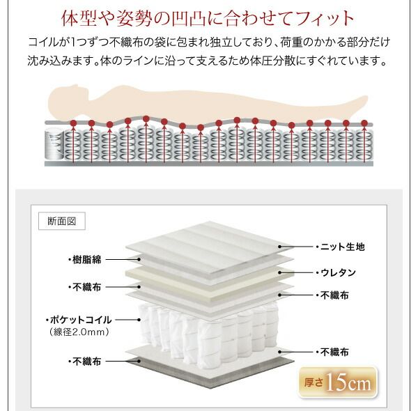 スーパSALE10倍＆4時間限定10％OFF モダンライト・棚・コンセント付きデザインフロアローベッド マルチラススーパースプリングマットレス付き セミダブル 組立設置付