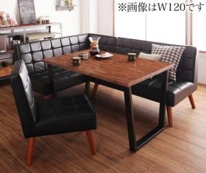スーパSALE10倍＆4時間限定10％OFF ダイニングセット（テーブル&ソファ チェア） 古木風 ヴィンテージ カフェスタイル リビングダイニング 4人 4点セット(テーブル+ソファ1脚+アームソファ1脚+チェア1脚) 左アーム W150 組立設置付