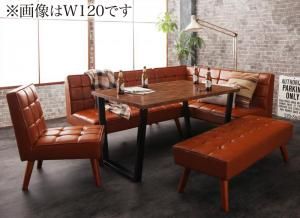 スーパSALE10倍＆4時間限定10％OFF ダイニングセット（テーブル&ソファ チェア ベンチ） 古木風 ヴィンテージ アメリカンスタイル リビングダイニング 6人 5点セット(テーブル+ソファ1脚+アームソファ1脚+チェア1脚+ベンチ1脚) 右アーム W150 組立設置付