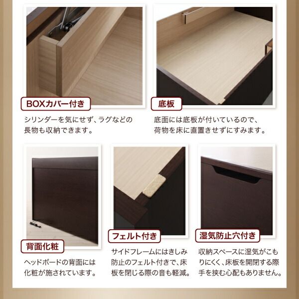 スーパSALE10倍＆4時間限定10％OFF 収納付きベッド シングルベッド セミダブルベッド 収納 収納付き 収納ベッド 大容量 収納ボックス 布団 敷き布団 薄型スタンダードボンネルコイルマットレス付き 縦開き シングル 深さラージ 組立設置付