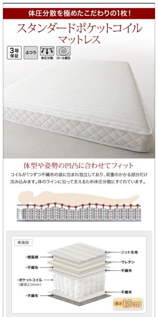 スーパSALE10倍＆4時間限定10％OFF ライト・コンセント付きモダンデザインベッド 国産カバーポケットコイルマットレス付き セミダブル 組立設置付
