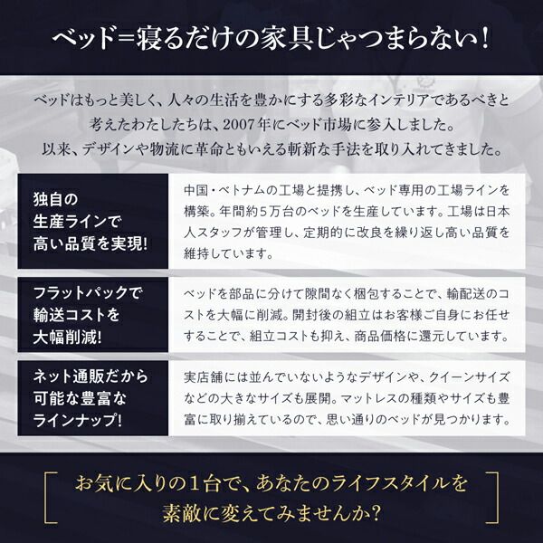 スーパSALE10倍＆4時間限定10％OFF 棚・コンセント付収納ベッド スタンダードポケットコイルマットレス付き クイーン 組立設置付