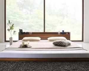 スーパSALE10倍＆4時間限定10％OFF 棚・コンセント付き大型フロアベッド マルチラススーパースプリングマットレス付き シングル 組立設置付