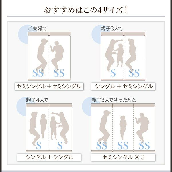 スーパSALE10倍＆4時間限定10％OFF ベッド 収納付きベッド マットレス付き 連結 シングルベッド  5人 4人 3人 キッズ ベビー 子供 ファミリー 収納家具 収納 収納付き スタンダードポケットコイルマットレス付 Bタイプ シングル 組立設置付