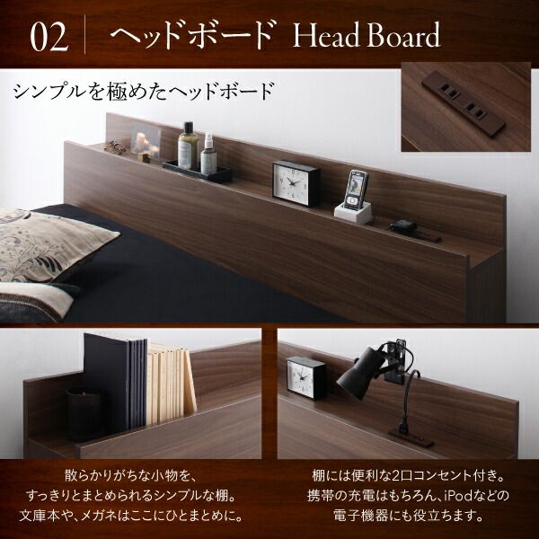 スーパSALE10倍＆4時間限定10％OFF 新生活におすすめシーツとセットでお買い得 棚・コンセント付き収納ベッド プレミアムポケットコイルマットレス付き セミダブル 組立設置付
