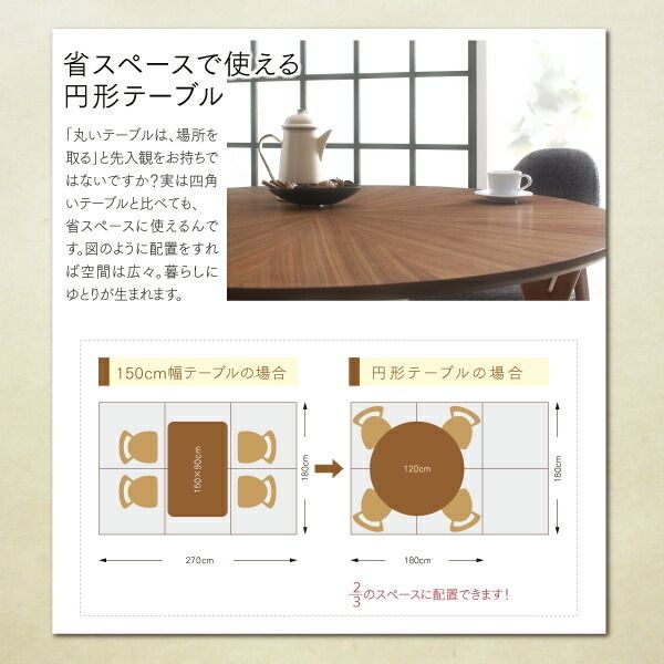スーパSALE10倍＆4時間限定10％OFF ダイニングセット（テーブル&チェア） ウォールナットの光線張り北欧デザイン丸テーブルダイニング 2人 3点セット(テーブル+チェア2脚) 直径120 組立設置付