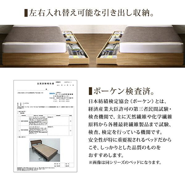 ヴィンテージデザイン 棚・コンセント付き収納ベッド 国産カバーポケットコイルマットレス付き ダブル 組立設置付