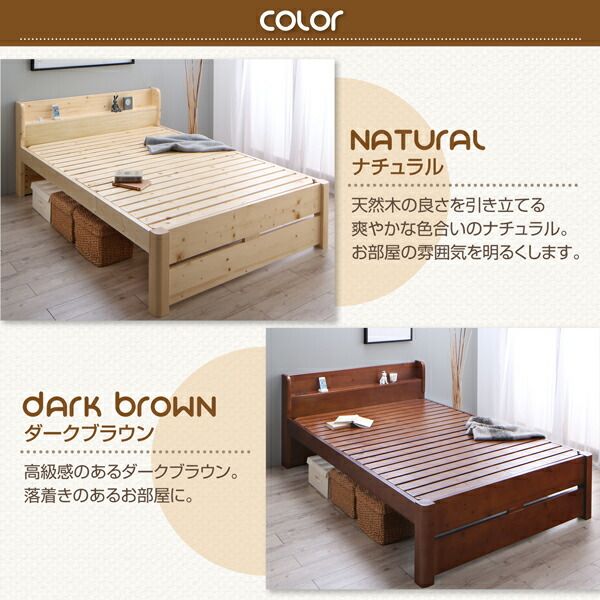 スーパSALE10倍＆4時間限定10％OFF 耐荷重600kg 6段階高さ調節 コンセント付超頑丈天然木すのこベッド マルチラススーパースプリングマットレス付き ダブル 組立設置付