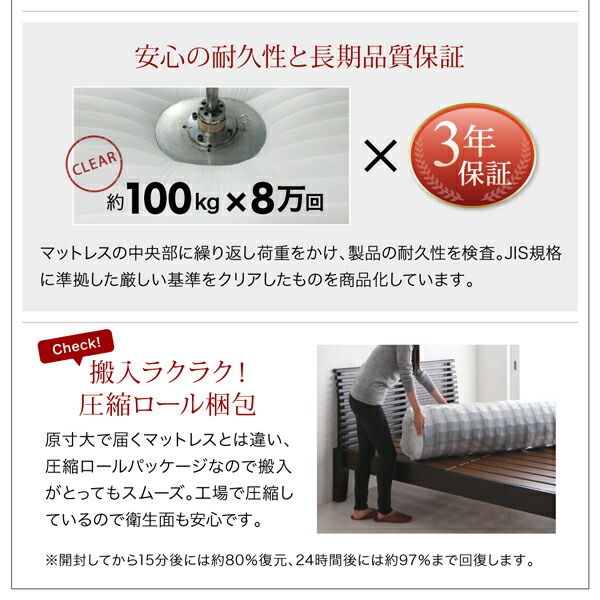 スーパSALE10倍＆4時間限定10％OFF すのこベッド すのこ ベッド シングルベッド ベッドフレーム ベット 収納 収納付き 収納ベッド 跳ね上げ 跳ね上げベッド おしゃれ スタンダードポケットコイルマットレス付き シングル 深さラージ 組立設置付