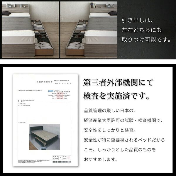 スーパSALE10倍＆4時間限定10％OFF 棚・コンセント付き収納ベッド プレミアムボンネルコイルマットレス付き ダブル 組立設置付