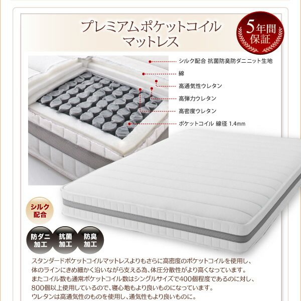 スーパSALE10倍＆4時間限定10％OFF すのこ構造 脚付きマットレス ハイクラスファミリーボトムベッド プレミアムポケットコイルマットレス付き ワイドK200 組立設置付