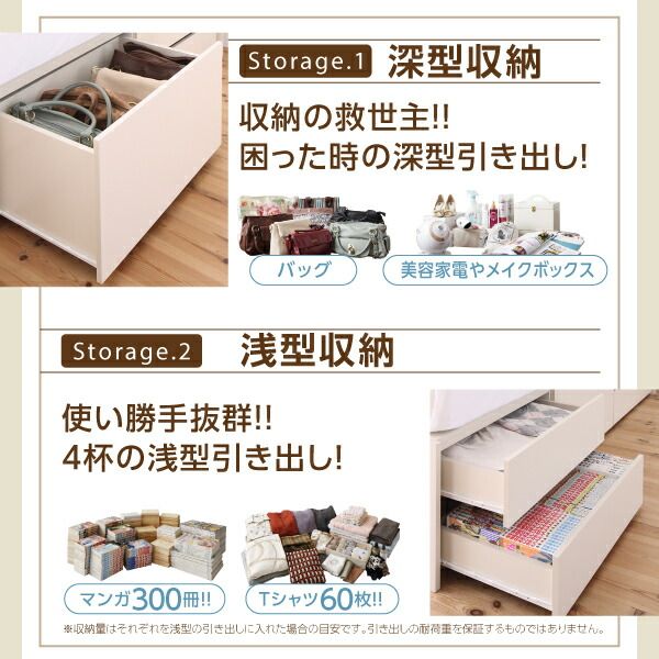 スーパSALE10倍＆4時間限定10％OFF 収納付きベッド シングルベッド セミダブルベッド 収納 収納付き 収納ベッド 大容量 収納ボックス 布団 敷き布団 プレミアムボンネルコイルマットレス付き チェスト収納 セミダブル 組立設置付