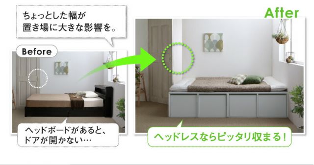スーパSALE10倍＆4時間限定10％OFF ベッド ベッドフレーム マットレス付き フィッツ 木製 収納付きベッド 引き出し付き ヘッドレス 薄型プレミアムボンネルコイルマットレス付き ハイタイプ 引き出し4杯 セミダブル 組立設置付