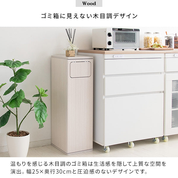 シンプルデザインのダストボックス　幅25×奥行き30×高さ80cm　45L