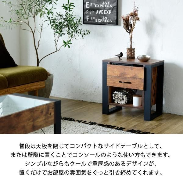 3%OFFクーポン有  ソファサイド テーブル 昇降式 サイドテーブル ナイトテーブル ブルックリン ソファ横 ベッドサイド デスク横 引き出し 収納 おしゃれ テレワーク リフティング MI
