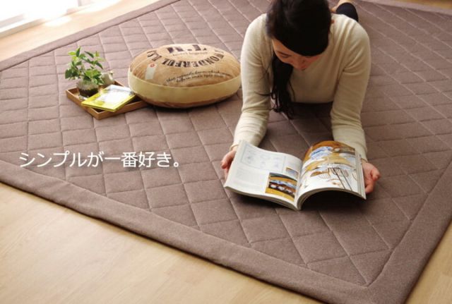 ラグ カーペット 3畳 デニム調 ニットキルトラグ 『アルバ2IT』 約190×240cm ホットカーペット対応
