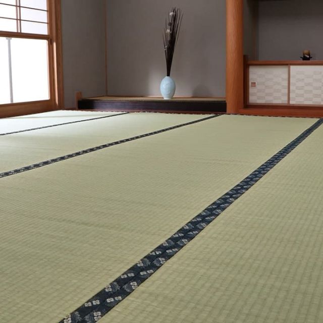 純国産 い草 上敷き カーペット 糸引織 『梅花』 江戸間4.5畳(約261×261cm）