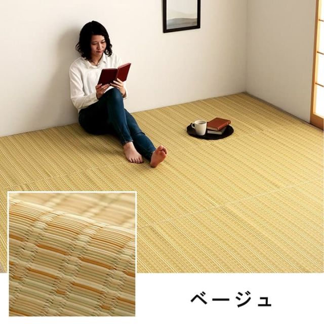 洗える カーペット ダイニング ラグ 敷詰 丈夫 日本製 国産 除菌スプレー対応 ござ アウトドア ペット 団地間4.5畳（約255×255cm）