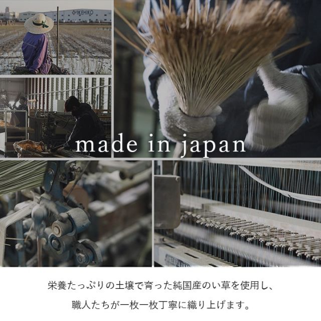 国産 い草ラグ カーペット おしゃれ おすすめ ブロック調 約140×200cm