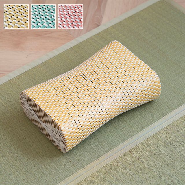 枕 まくら  PPまくら PP枕 籐枕風 ピロー 通気性 蒸れない ポリプロピレン 軽い 丈夫 手編み 約30×20cm