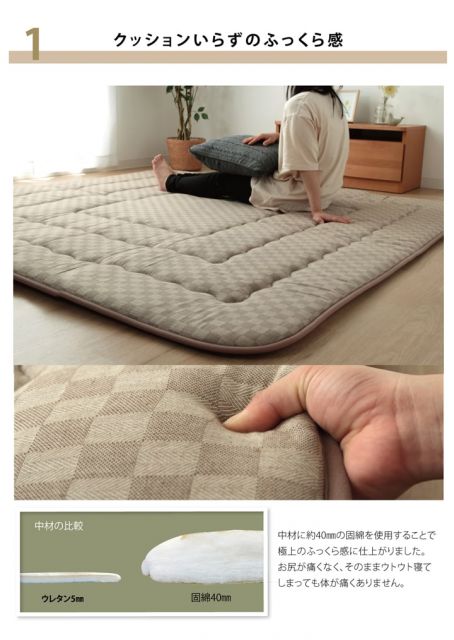 ラグ マット ボリュームタイプこたつ敷き布団 長方形 ラグ 約190×260cm
