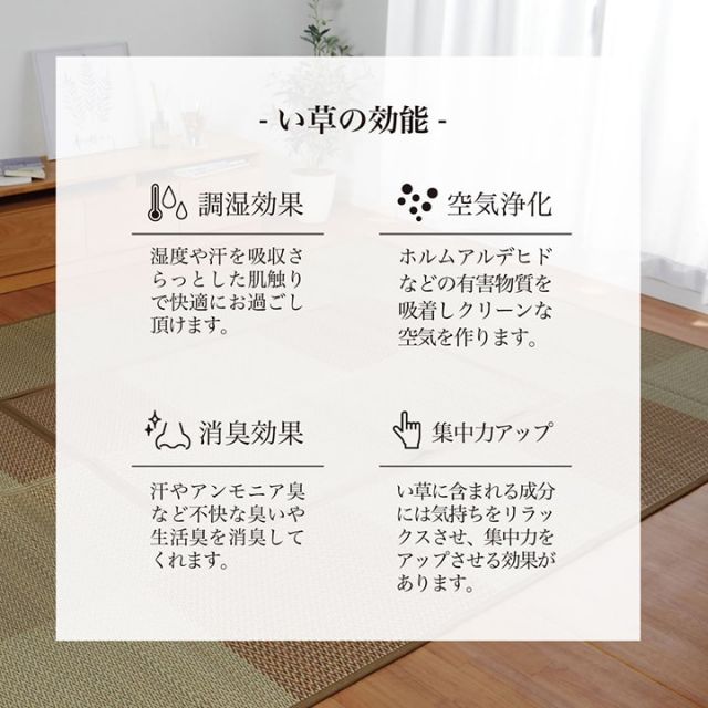 堀こたつ 掘りごたつ 堀り 炬燵 い草 ラグ 敷 市松 くり抜き 付属 マジックテープ 連結  裏 不織布  裏 不織布 約191×191cm（中抜き:約90×90cm）