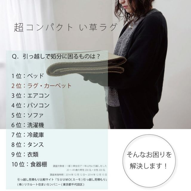 い草ラグ おしゃれ コンパクト シンプル カーペット  『DXモーセ』  約135×180cｍ