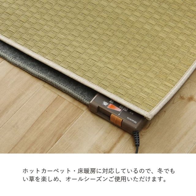 ラグ 長方形 い草 日本製 国産 自然素材 滑り止め加工 ナチュラル 市松柄 オールシーズン 消臭 シンプル 約3畳 約191×250cm ホットカーペット対応 床暖房対応