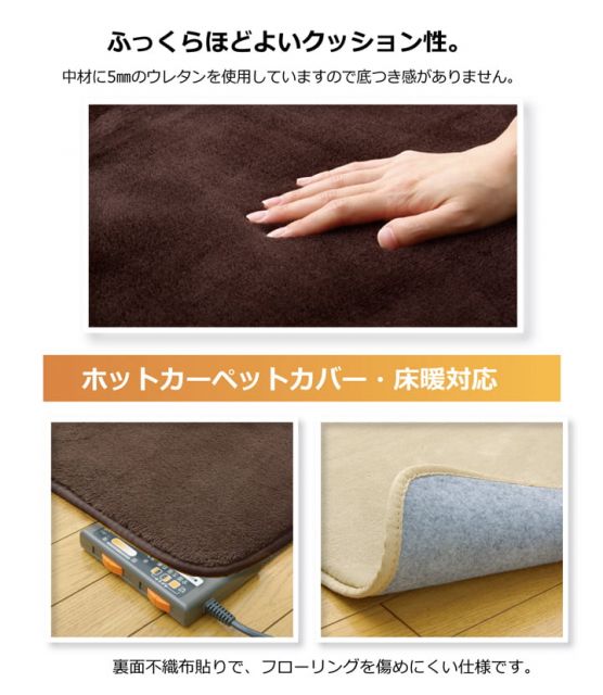ラグ カーペット 4畳 無地 フランネル 『フランアイズ』 約200×300cm（ホットカーペット対応）
