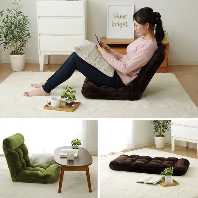 スーパSALE10倍＆4時間限定10％OFF 座椅子 リクライニング フランもこもこ座椅子 モダン 低反発