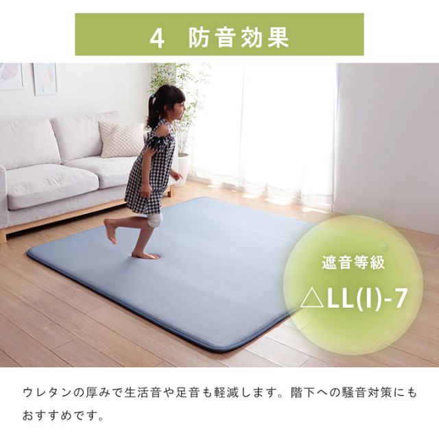 ラグ 正方形 冷たい 冷感 滑りにくい 防音 ボリューム 厚い へたりにくい シンプル 無地 約2畳 約180×180cm
