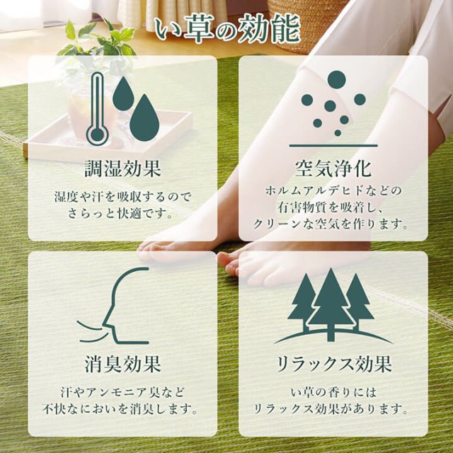 ラグ い草 国産 純国産 日本製 シンプル 無地風 抗菌防臭 自然素材 ウレタン 約140×200cm