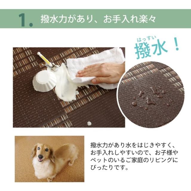 ラグ  PPカーペット 『Fウィード』 江戸間6畳（約261×352cm）