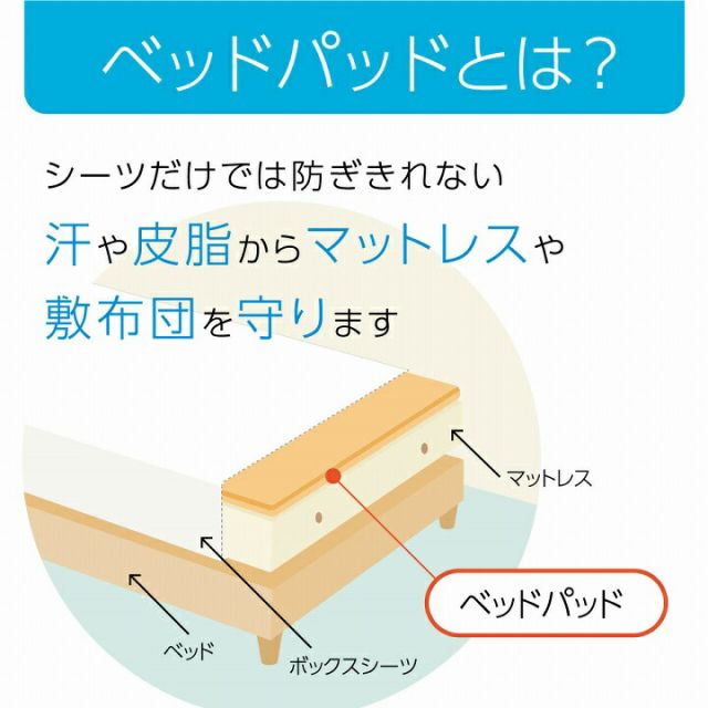 寝具 オールシーズン 快適睡眠 ベッドパッド 洗える 洗濯機OK 四隅ゴムバンド付き ズレにくい セミダブル 120×200cm