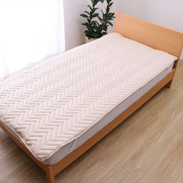 寝具 オールシーズン 快適睡眠 ベッドパッド 洗える 帝人 マイティトップ2 防ダニ 抗菌防臭 洗濯機OK 四隅ゴムバンド付き ズレにくい ダブル 140×200cm