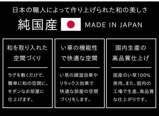 い草ラグ　おしゃれ　国産　カーペット  『Fダーウィン』 約191×191cm