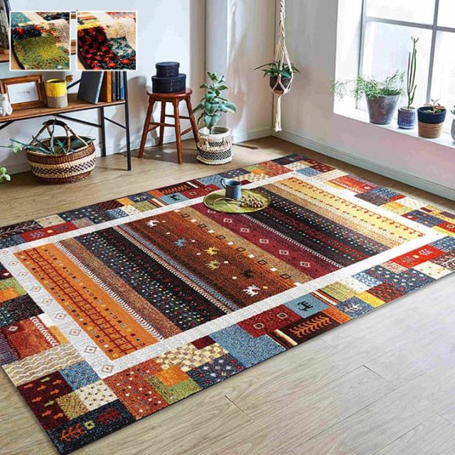 トルコ製 ウィルトン織り カーペット ギャッペ調ラグ 約133×190cm