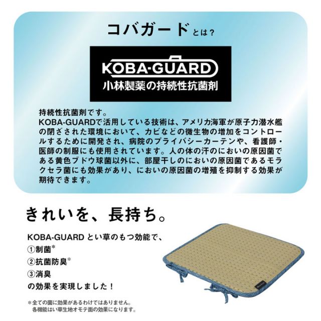 スーパSALE10倍＆4時間限定10％OFF クッション ひも付き い草 抗菌防臭 消臭 シンプル 小林製薬コバガード使用 約40×40cm