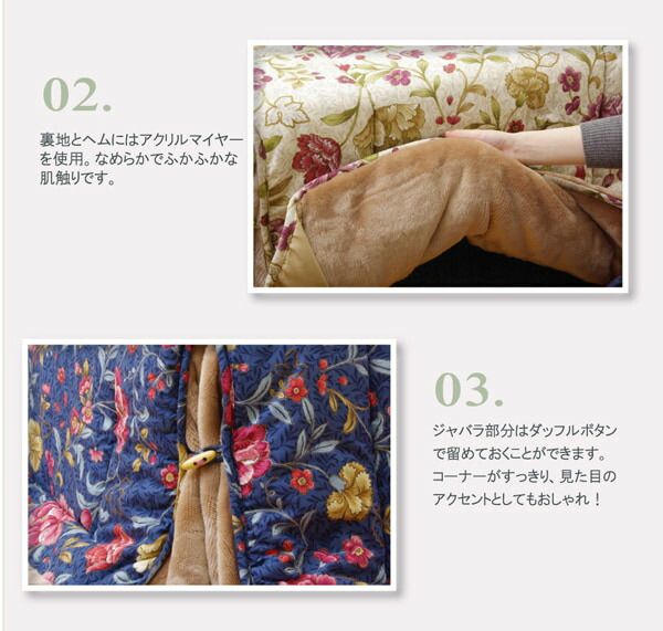 スーパSALE10倍＆4時間限定10％OFF 国内プリント 省スペース こたつ薄掛け単品 『ナターシャNSK増量』 約200×260cm（中綿増量タイプ）