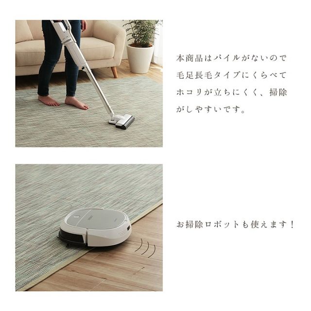 ラグ バンブー 竹 グラデーション 抗菌防臭 消臭 夏 オールシーズン 滑り止めシート付き 約95×150cm