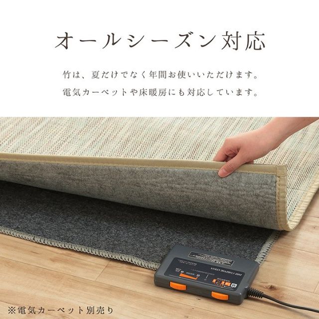 ラグ バンブー 竹 グラデーション 抗菌防臭 消臭 夏 オールシーズン 滑り止めシート付き 約190×300cm