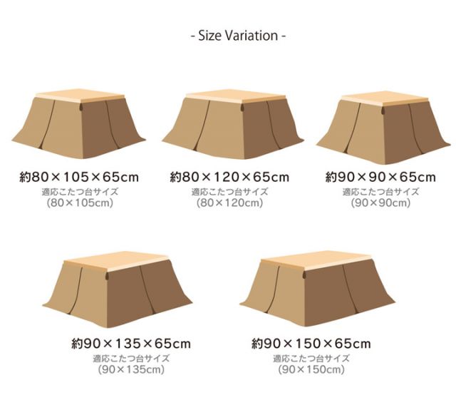 ハイタイプ（高脚）用 こたつ中掛け毛布 洗える 『ハイタイプ中掛（BOX）』 約90×135×65cm ボックスタイプ