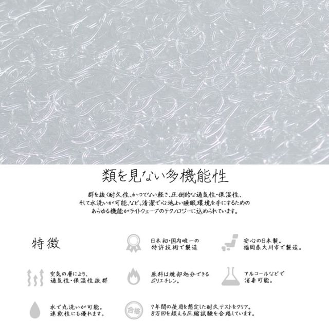 スーパSALE10倍＆4時間限定10％OFF 敷き布団 ダブル 寝具 洗える 無地 『ライトウェーブマットレス』 約140×195cm