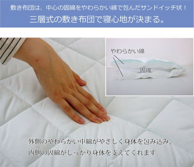 スーパSALE10倍＆4時間限定10％OFF 敷き布団 シングル 寝具 抗菌防臭 アレル物質吸着 『ヌード  アレルプルーフ』 約100×210cm