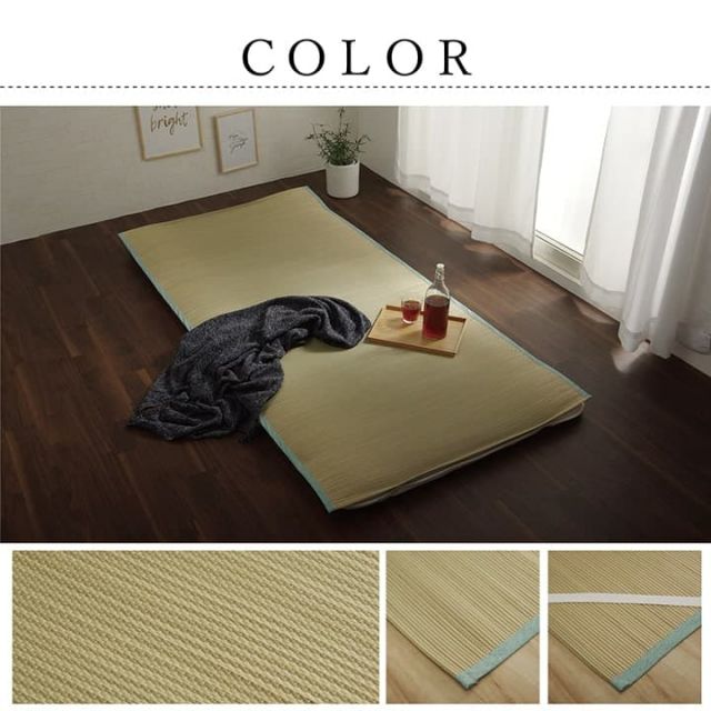 スーパSALE10倍＆4時間限定10％OFF 国産 い草 敷きパッド さらさら 涼しい 消臭 四隅バンド付き ダブル 約140×200cm